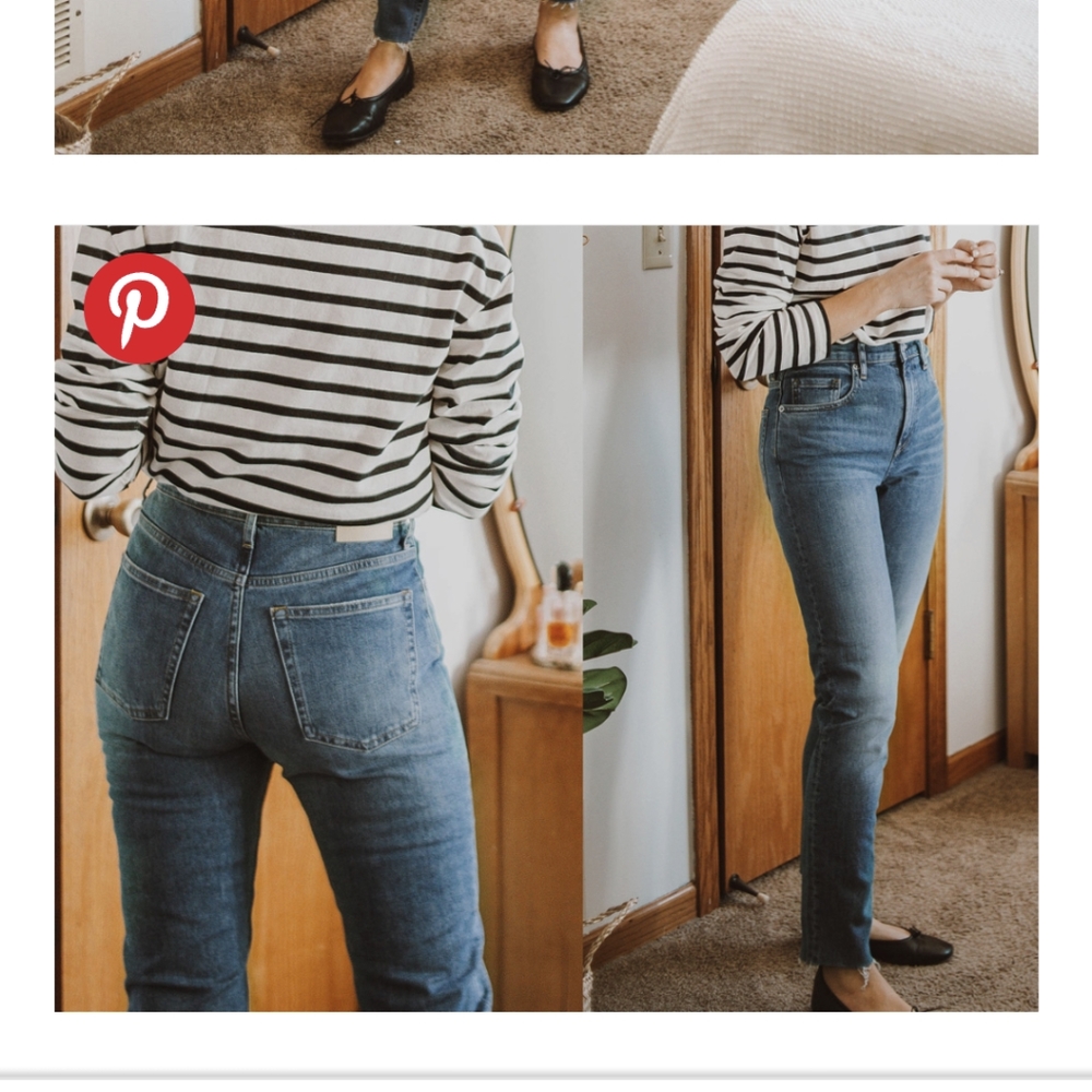 Everlane the cheeky jean crop blue denim